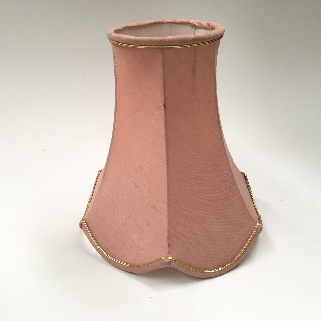 LAMPSHADE, Vintage (Small) - Pale Pink w Gold Trim